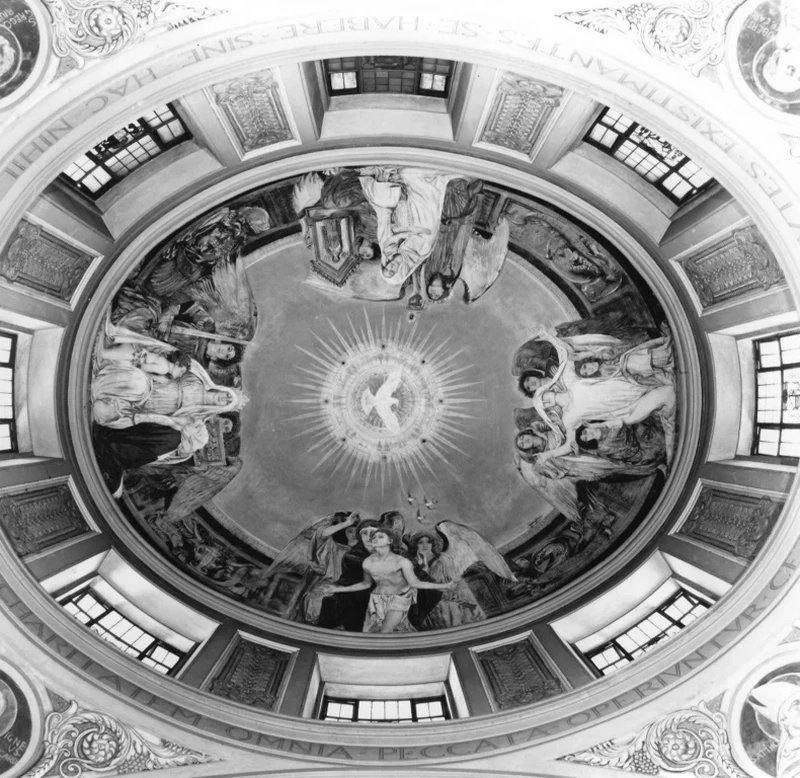 Allegorie delle Opere di Carità con i simboli degli Evangelisti